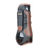 Guêtres coque et cuir T de T Marron / noir Guêtres coque et cuir T de T Marron / noir
