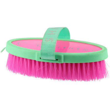 Brosse douce Equithème Je t'aime Rose fluo Brosse douce Equithème Je t'aime Rose fluo