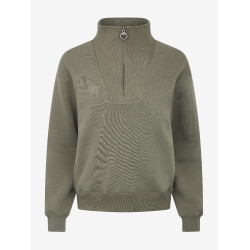 Pull LeMieux col quart zippé Keira femme Rosemary Vert Pull LeMieux col quart zippé Keira femme Rosemary Vert