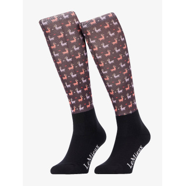 Chaussettes Harlow Mini LeMieux Froostie Poney imprimé Llamas damson Chaussettes Harlow Mini LeMieux Froostie Poney imprimé Llamas damson