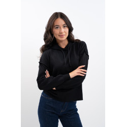 Sweat à capuche Plume Harcour femme Noir