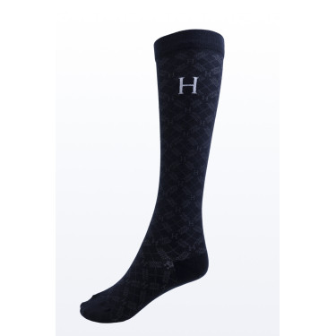 Chaussettes Harcour Aiko par 3 Marine / rose clair / tartan