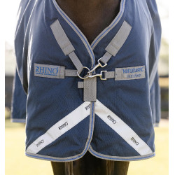 Couverture Horseware Rhino Turnout 0g Noir / gris titane / bleu classique Couverture Horseware Rhino Turnout 0g Noir / gris titane / bleu classique