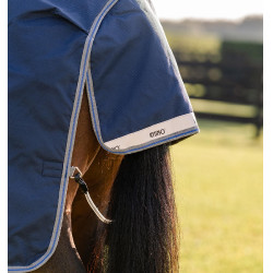 Couverture Horseware Rhino Turnout 0g Noir / gris titane / bleu classique Couverture Horseware Rhino Turnout 0g Noir / gris titane / bleu classique