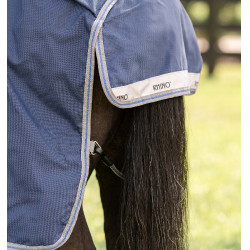 Couverture Horseware Rhino Poney Turnout 100g Noir / gris titane / bleu classique Couverture Horseware Rhino Poney Turnout 100g Noir / gris titane / bleu classique