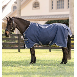 Couverture Horseware Rhino Poney Turnout 0g Noir / gris titane / bleu classique Couverture Horseware Rhino Poney Turnout 0g Noir / gris titane / bleu classique