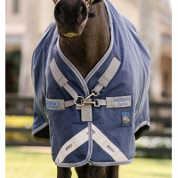 Couverture Horseware Rhino Poney Turnout 0g Noir / gris titane / bleu classique Couverture Horseware Rhino Poney Turnout 0g Noir / gris titane / bleu classique