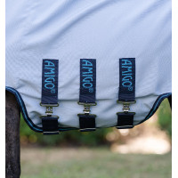 Couverture Horseware avec cou indéchirable Amigo pour mini Craie / marine / rose Blanc Couverture Horseware avec cou indéchirable Amigo pour mini Craie / marine / rose Blanc