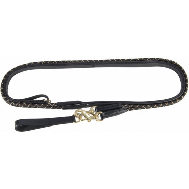 Rênes allemandes corde et cuir T de T Noir
