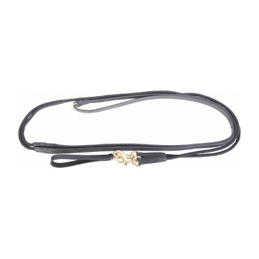 Rênes allemandes corde et cuir T de T Noir uni