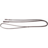 Rênes de bride en cuir lisse T de T Havane foncé