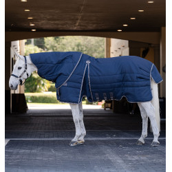 Couvre-cou d'écurie Horseware Rambo Optimo 200g Marine / orage / gris argent Bleu marine