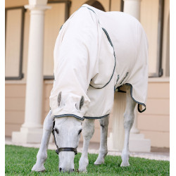 Couverture integrale Horseware Rambo hoody Poney 0g Craie / vert chasseur / argent Blanc Couverture integrale Horseware Rambo hoody Poney 0g Craie / vert chasseur / argent Blanc