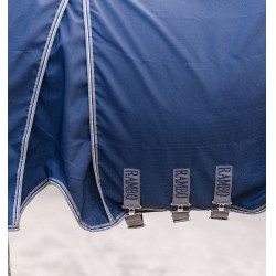 Couverture de box Horseware Rambo Optimo 0g Marine / orage / gris argent Bleu marine Couverture de box Horseware Rambo Optimo 0g Marine / orage / gris argent Bleu marine