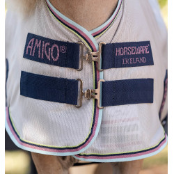 Couverture anti-mouches Horseware Amigo Bug Rug Petite 0g Argent / citron / marine / rose / bleu