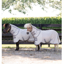 Couverture anti-mouches Horseware Amigo Bug Rug Petite 0g Argent / gris titanium / argent