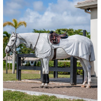Couvre-reins Horseware anti-mouches Fluo Amigo Flyrider 0g Argent / gris titanium / argent