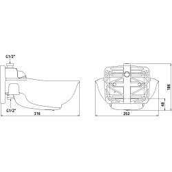 Schéma technique Abreuvoir chauffant HP20 Kerbl
