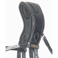 Bridon têtière anatomique Hopper T de T strass Marron / argent