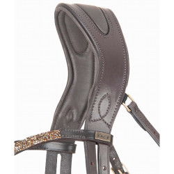 Bridon têtière anatomique Hopper T de T strass Marron / doré Bridon têtière anatomique Hopper T de T strass Marron / doré