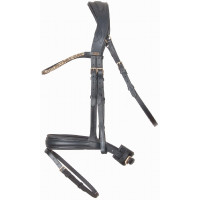 Bridon têtière anatomique Hopper T de T strass Marron / argent