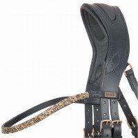 Bridon têtière anatomique Hopper T de T strass Noir / argent