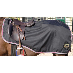 Couvre-reins imperméable doublé polycoton T de T Noir / gris Couvre-reins imperméable doublé polycoton T de T Noir / gris