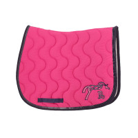 Tapis de selle Pénélope Classique Fushia / marine Rose