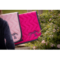 Tapis de selle Pénélope Classique Fushia / marine Rose