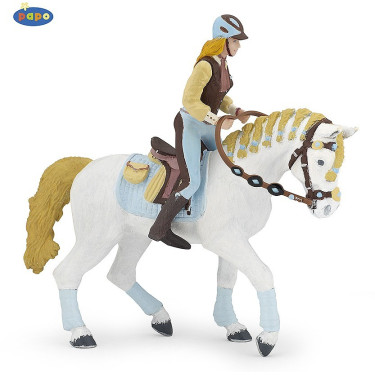 Figurine Cheval de la cavalière adulte Fashion bleue Papo Figurine Cheval de la cavalière adulte Fashion bleue Papo