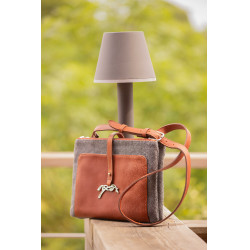 Sac Pénélope Pablito grand modèle Motif chevron / cognac Marron