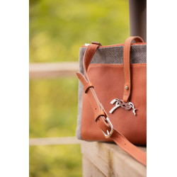 Sac Pénélope Pablito grand modèle Motif chevron / cognac Marron