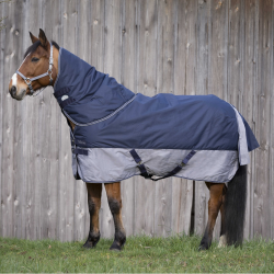 Couverture Equithème Tyrex 600D 150G Marine / gris Bleu