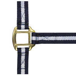 Licol nylon doublé cuir Norton Marine / blanc / bleu