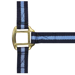 Licol nylon doublé cuir Norton Marine / ciel Bleu