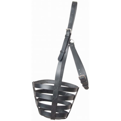 Panier en cuir T de T Noir