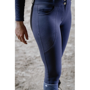 Pantalon Je t'aime Equithème Elsa femme Gris / bleu Pantalon Je t'aime Equithème Elsa femme Gris / bleu