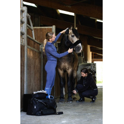 Pantalon Je t'aime Equithème Elsa femme Gris / bleu Pantalon Je t'aime Equithème Elsa femme Gris / bleu