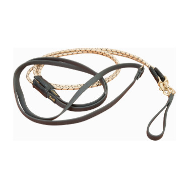 Rênes allemandes mixtes Biotack® et corde T de T Noir / beige