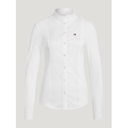 Polo de concours Tommy Hilfiger Equestrian New Jersey manches longues femme Blanc optic