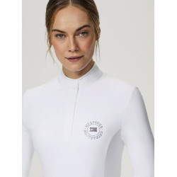 Polo de concours Tommy Hilfiger Equestrian Taylor Strass manches longues Blanc optique Polo de concours Tommy Hilfiger Equestrian Taylor Strass manches longues Blanc optique