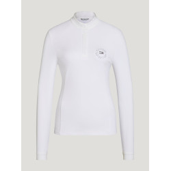 Polo de concours Tommy Hilfiger Equestrian Taylor Strass manches longues Blanc optique Polo de concours Tommy Hilfiger Equestrian Taylor Strass manches longues Blanc optique