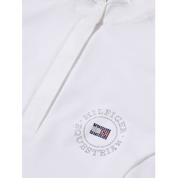 Polo de concours Tommy Hilfiger Equestrian Taylor Strass manches longues Blanc optique Polo de concours Tommy Hilfiger Equestrian Taylor Strass manches longues Blanc optique