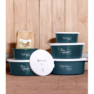 Mangeoire XL avec couvercle Waldhausen Bleu pétrole Mangeoire XL avec couvercle Waldhausen Bleu pétrole