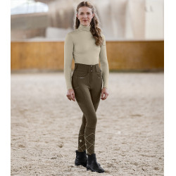 Pantalon d'équitation ELT Mathilda Glam taille haute Brun vert