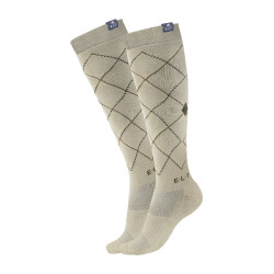 Chaussettes d'équitation ELT Argyle Gris beige