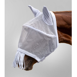 Masque anti-mouche Waldhausen Premium protection oreilles et chanfrein arceaux Gris argent