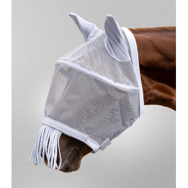 Masque anti-mouche Waldhausen Premium protection oreilles et chanfrein arceaux Gris argent