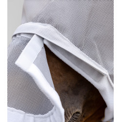 Masque anti-mouche Waldhausen Premium protection oreilles et chanfrein arceaux Gris argent