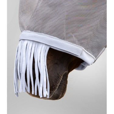 Masque anti-mouche Waldhausen Premium protection oreilles et chanfrein arceaux Gris argent